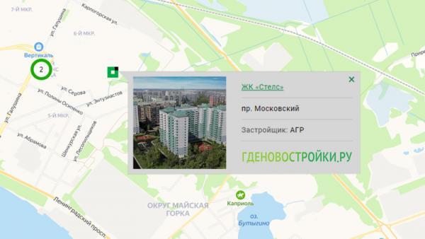 Новосройка ЖК «Стелс» на карте Архангельска