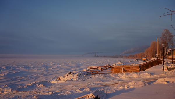 Река Онега в морозный январь 2024 года