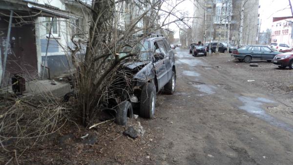 В Архангельске попытавшийся скрыться от полиции молодой лихач влетел в дерево