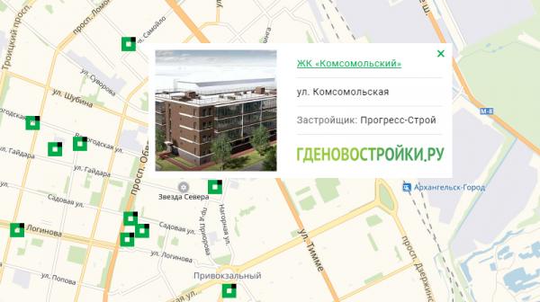 Карта застройки архангельска