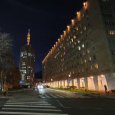 Фотофакт: здания на площади Ленина в Архангельске украсила яркая подсветка