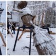 Муравьи в Молодежном сквере Архангельска встали на металлические ноги