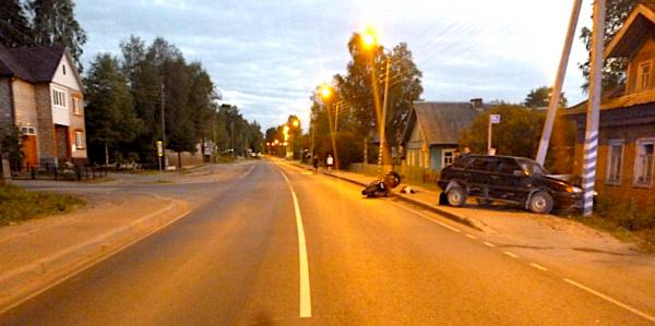 В Архангельской области в результате ДТП был сбит мотоциклист