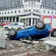 Водитель перевернувшейся на набережной Архангельска машины был пьян