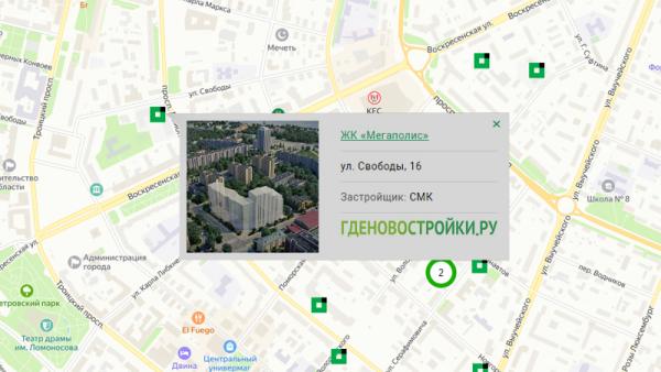Новостройка ЖК «Мегаполис» на карте Архангельска